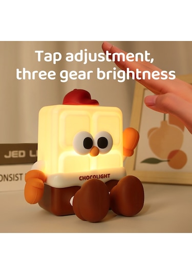 Yaratıcı Çikolata Gece Lambası Karikatür Telefon Standı Çocuklar İçin Silikon Başucu Lambası Çok Renkli