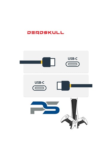 Ps5/ps5 Slim/ps5 Pro Uyumlu 3m Type-c Type-c Joystick Şarj Data Kablosu Siyah