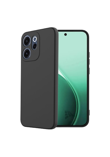 Oppo Reno 15 Pro Uyumlu Silikon Kılıf - Pastel Renk Tonu Kamera Korumalı Esnek Kapak - Siyah Siyah