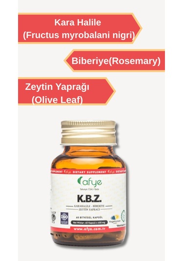 Afye Kbz 60 Kapsül 600 Mg Karahalile-Biberiye-Zeytin Yaprağı