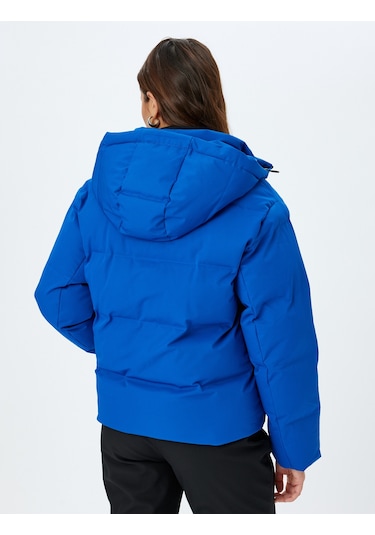 Koton Kapüşonlu Fermuarlı Su Geçirmez Kayak Montu Saks Mavisi 5wak00210ew Saks Mavi