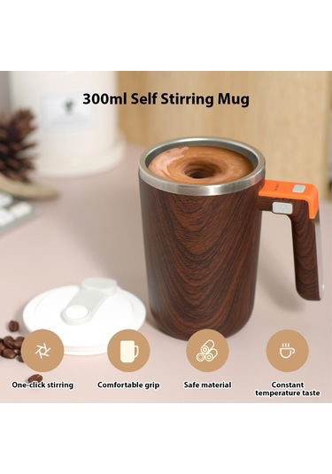 Yifomall 300ml Şarj Edilebilir Isıtmalı Karıştırma Kupası - 55 C Sabit Sıcaklık, Ip65 Su Geçirmez, Usb-c Şarj, 304 Paslanmaz Çelik Siyah