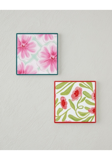 English Home Bright Petals Seramik Bardak Altlığı 11x11 Cm Pembe Pembe