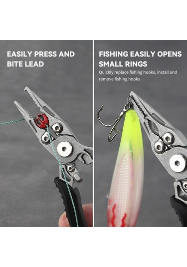 Jeemson Siyah Mini Balıkçı Pense, Tungsten Çelik, Pas Koruyucu, Güvenli Kilit, Anti-kayma Tpr Kolu, 13cm