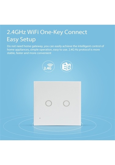 Pazly Neo Nas-sc02w Kablosuz Wifi Akıllı Işık Kontrol Anahtarı 2gang Cbtxglobal