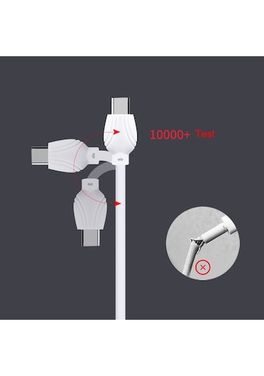 Awei Cl-62 2 İn 1 2.5a Usb-c / Type-c Şarj + Aktarım Alüminyum Alaşımlı Çift Yüzeyli Girişi Veri Kablosu, Uzunluk: 1m Kırmızı