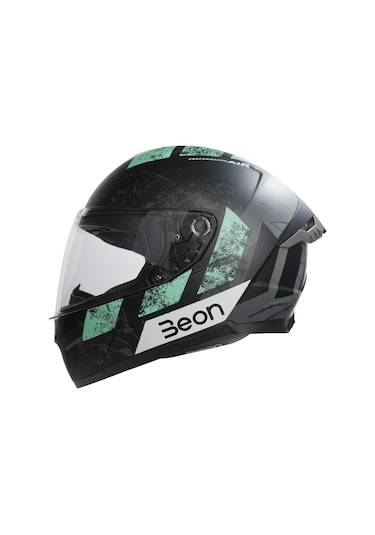 Beon B-507 FF06 Full Face Motosiklet Kaskı Gri Siyah Yeşil