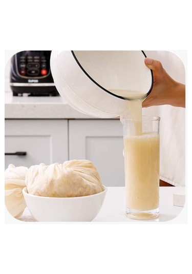 Organik %100 Pamuk 2 Adet Çember Süzme Bezi, Yıkanabilir 2 Ebat Bej