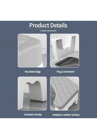 Trendooze Yaşlı U Tuvalet Taburesi Taburesi Şeklinde Pp Kaymaz Kalınlaşmak Çocuk Banyo Ayak Fo Mavi