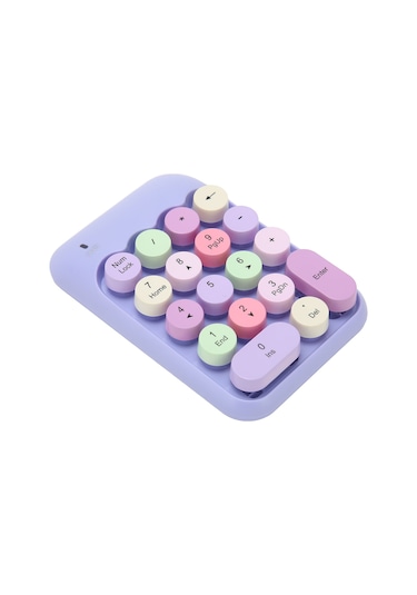 Shineyee 18 Tuşlu Kablosuz Numara Klavyesi, 2.4ghz Kablosuz, Sessiz Tip, Retro Renkli, Minik Tek El, Hesaplama Ve Excel İçin, Usb Alıcı, Abs Malzeme, Bilgisayar Uyumlu Pil Dahil Değil -奶茶色混彩