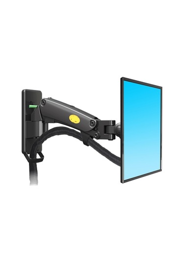 F120 17-27 İnç Gaz Yay Tam Hareketli Tv Duvar Montajı Lcd Monitör Stand Alüminyum Kol Stand Gümüş Siyah Siyah