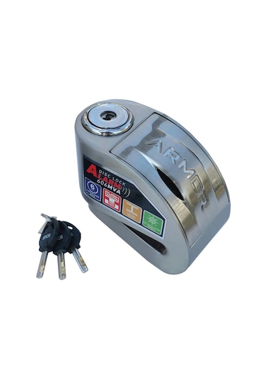 Armor 606Mva 6 Mm Renkli Alarmlı Disk Kilidi Krom