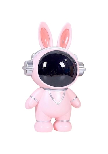 Venturemart Astronot Kumbara Sevimli Tavşan Astronot Para Kavanozu Masaüstü Süsleme Spaceman Pembe