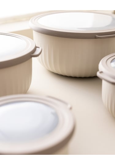 Madame Coco Lucca 4'lü Saklama Kabı Seti - Bej 8684427125014 Ekru