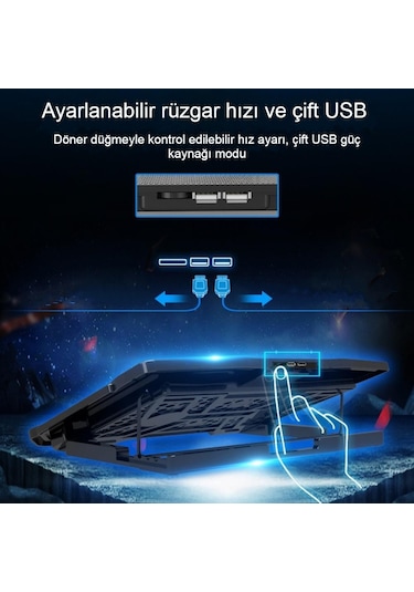2 Usb 6 Fanlı Sesiz Notebook - Laptop Soğutucusu Oyun Dizüstü