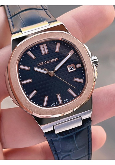 Lee Cooper Deri Kordon Takvimli Kadran 5 Atm Suya Dayanıklı 2 Yıl Garantili Erkek Kol Saati Elc.599 Gri