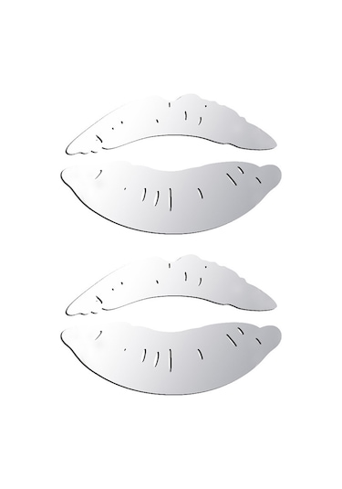 Qingmipy 3b Dudak Aynalı Duvar Çıkartması - Şık Ve Modern Oda Dekoru, Kolay Yapıştırma Özelliği Gümüş