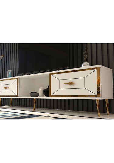 Arnoct Tv Sehpası Beyaz-altın