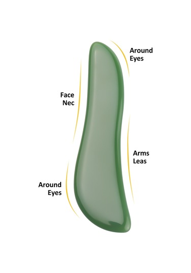 Youtek Doğal Yeşim Taşı Gua Sha Masaj Aleti - Yüz, Boyun Ve Vücut Bakımı İçin