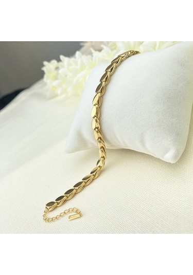 Arpa Bileklik Yüksek Kalite 316 L Paslanmaz Çelik Gold 17,5 + 3 Cm