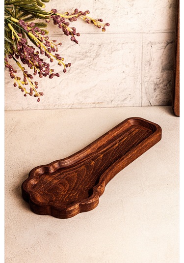 Snippy Toldy - Tezgah Üstü Ahşap Kirli Kaşık Altlığı Kirli Kaşıklık Kepçe Altlığı Ahşap