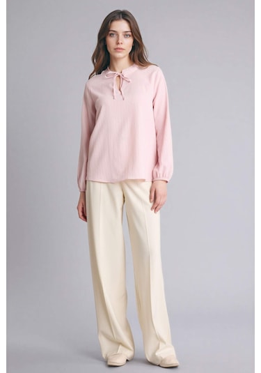 Defacto Gofre Dokulu Bluz H0491ax26sppn74 Pembe-pn74