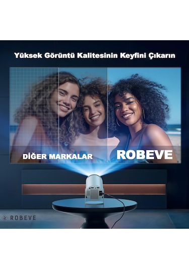 Robeve Mini Projeksiyon Taşınabilir Projeksiyon Cihazı Hd