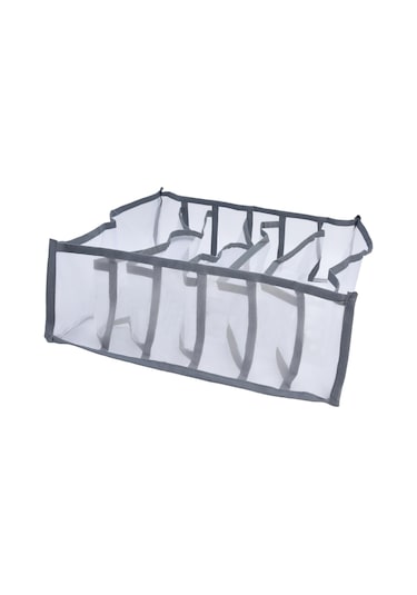 Skycity Nylon Mesh Organizer: Çok Amaçlı Giyim Depolama Kutusu, Katlanabilir, Bölmeli, Hava Geçirgen, Sıcak Ve Çorap İçin Gri 6 Bölmeli Çok Renkli