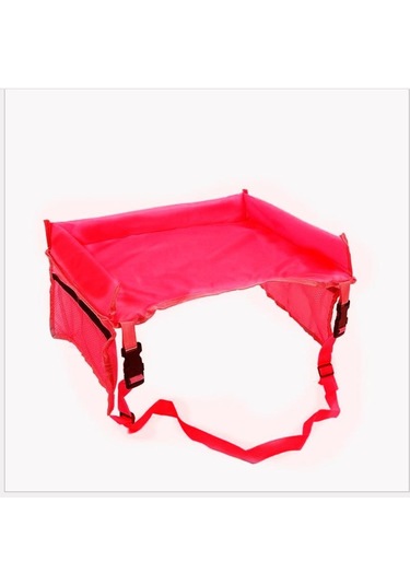 Kırmızı Çocuk Araba Masa Tepsisi Su Geçirmez Istikrarlı Yumuşak Saklanabilir Araba Tur Tepsisi Yürümeye Başlayan Seyahat Masası Organizatör