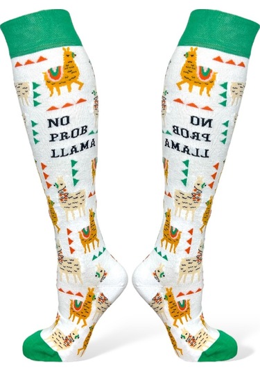 4'lü Unısex Sushi, Muz, Karpuz Ve Lama Tasarımlı Esnek Nem Alabilen Pamuklu Diz Üstü Çoraplar Çok Renkli