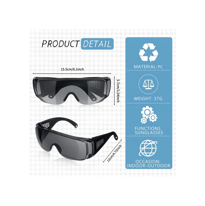 Willowhaven Gri Anti Fog Güvenlik Gözlüğü Toz Darbeye Dayanıklı Sprey Geçirmez İç Ve Dış Kullanım