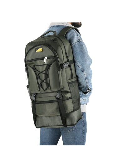 Strong Büyük Boy Körüklü Sırt Çantası, Dağcı Kamp Sırt Çantası Haki Yeşil