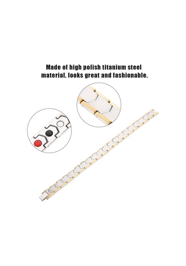 Tenfowee Erkekler İçin Titanyum Çelik Sağlık Bilezik, Manyetik Tasarım, Eklem Ağrısı Azaltıcı, Kan Dolaşımını Geliştirici, Uzunluğu Ayarlanabilir Gümüş Diğer