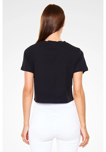 Adrift Behemoth Siyah Crop Top Tişört Siyah