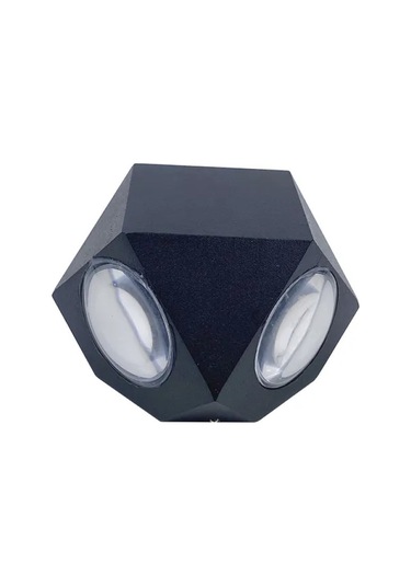 Ycl 8 W Piramit Led Duvar Aplik - Gün Işığı 3000k - Siyah -ıp44 Siyah
