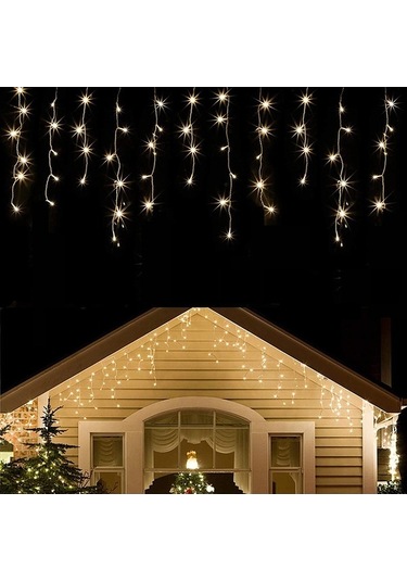 Fastbuy Soğuk Beyaz Led Icicle Dize Işıklar 4m 12m Peri Işıklar Noel Çelenk Yeni Yıl Düğün Teras Bahçe Partisi Koridor Saçak Soğuk Beyaz