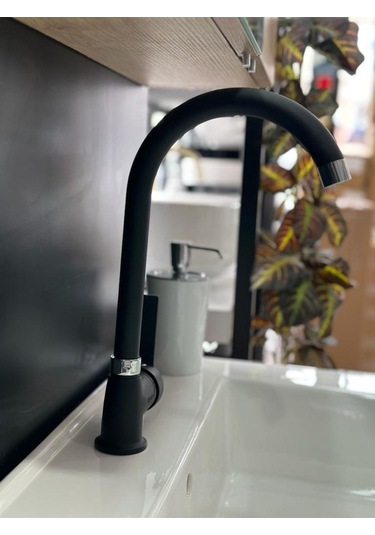 Nefa Yapı New Brass Mat Siyah Evye Bataryası Siyah