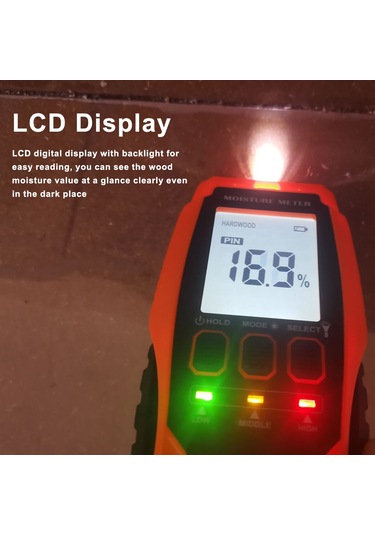 Dijital Ahşap Nem Test Ölçer Lcd Ekran Arkadan Aydınlatmalı E24852