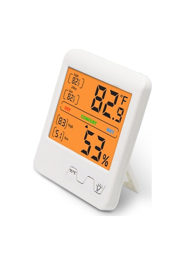 Moveevo Dijital Oda Sıcaklık Nem Ölçer, Büyük Ekran, Geri Aydınlatma, 24 Saatlik Bellek, Konfor Hatırlatıcı, Masaüstü/duvar Kurulu