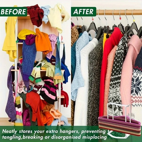 Dashanshop Yeşil Katlanır Askılık Çok Katlı Dolaplık Düzenleyici Pratik Çamaşır Odası Saklama Yeşil