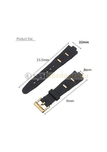 Bvlgari Uyumlu 22mm Sarı Tokalı Silikon Saat Kordonu