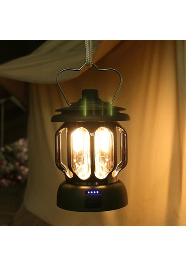 Reedark Usb Şarjlı 5800mah Kamp Feneri - 3 Renk Sıcaklığı, Taşınabilir Şarj Aleti Yeşil