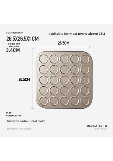 Skycity Ev Fırını İçin 25'li Altın Kaplama Pasta Kalıbı - Kurabiye, Makaron, Kakao Gevreği İçin Anti Yapışkan Ev Hamur İşi Aleti Altın