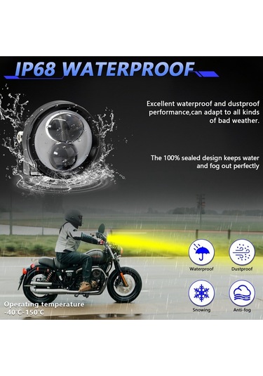 Motosiklet Spotları Çift Renkli Lazer Farlar Sis Farları