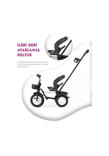 Moony Baby MB504 Trend Bike Ebeveyn Kontrollü 3 Tekerlekli Çocuk Bisikleti