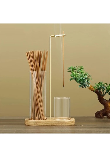 Honeybeeshop Geri Dönüştürülmüş Ahır Mumluk Cam Tabak Mermer Taban Retro 5 Çift Yuvarlak Bardak Tütsü Brülörü