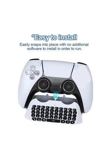 Flybuy Ps5 İçin Kablosuz Klavye, Bluetooth Harici Klavye, Sesli Sohbet, Beyaz塑料