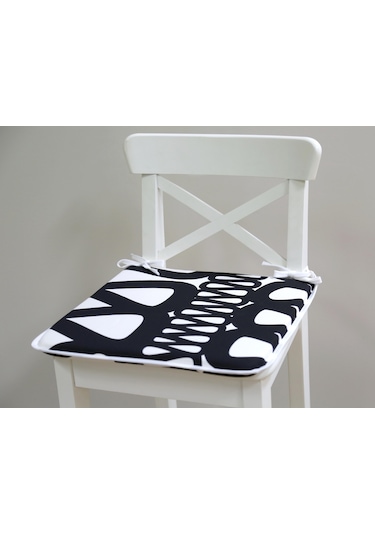 Premier Sandalye Minderi Asorti Siyah Beyaz 40x40 Siyah - Beyaz