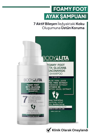 Foamyfoot Ayak Kokusu Giderici Çay Ağacı ve 7 Aktif İçerikli Ayak Köpük Şampuanı 100 ML