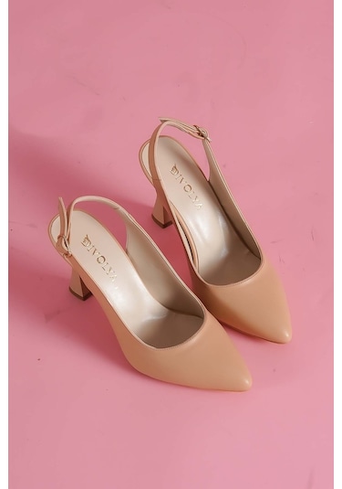 Rozalinda Nude Önü Sivri Günlük Kullanım Topuklu Ayakkabı Nude Cilt